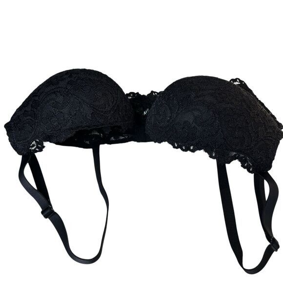 Smart & Sexy Add 2 Cup Sizes Push-Up Bra Black Lace Size 38C - Picture 7 of 14